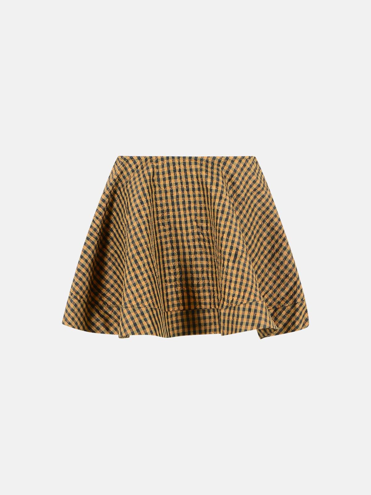 GANNI Brown And Black Polyester Skirt　GANNI ブラウンとブラックのポリエステル スカート GANNI