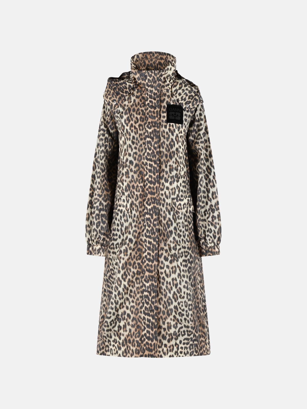 GANNI Leopard Print Polyamide Parka　GANNI ヒョウ柄ポリアミド パーカー GANNI
