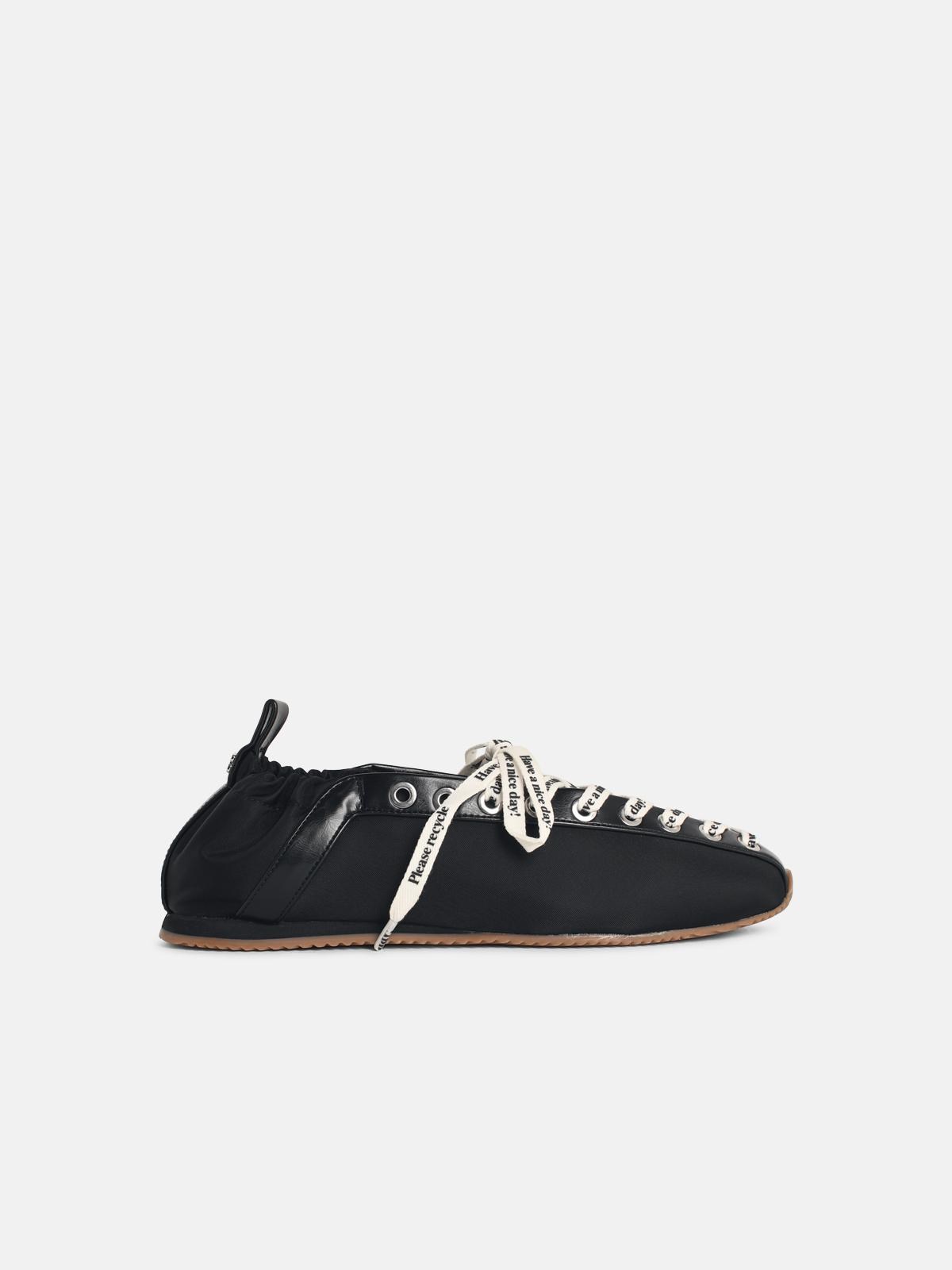 GANNI 'Sporty' Black Fabric Blend Ballet Flats　GANNI スポーティ ブラック ファブリック ブレンド バレエ フラット GANNI