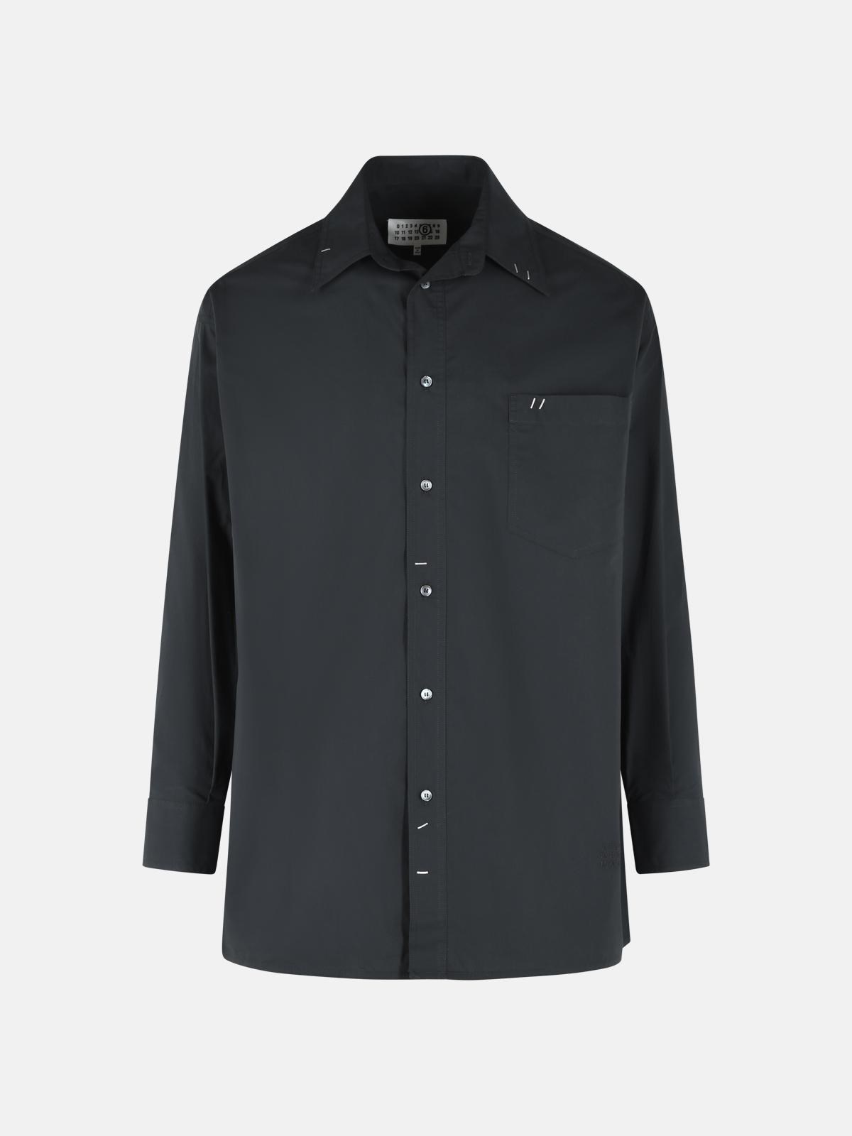 MM6 MAISON MARGIELA Black Cotton Shirt　MM6 MAISON MARGIELA ブラック コットン シャツ MM6