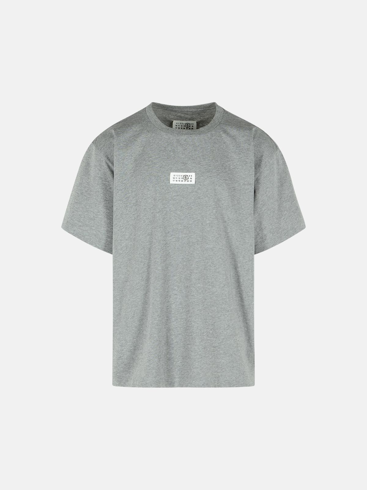 MM6 MAISON MARGIELA Gray Cotton T-Shirt　MM6 MAISON MARGIELA グレー コットン T シャツ MM6