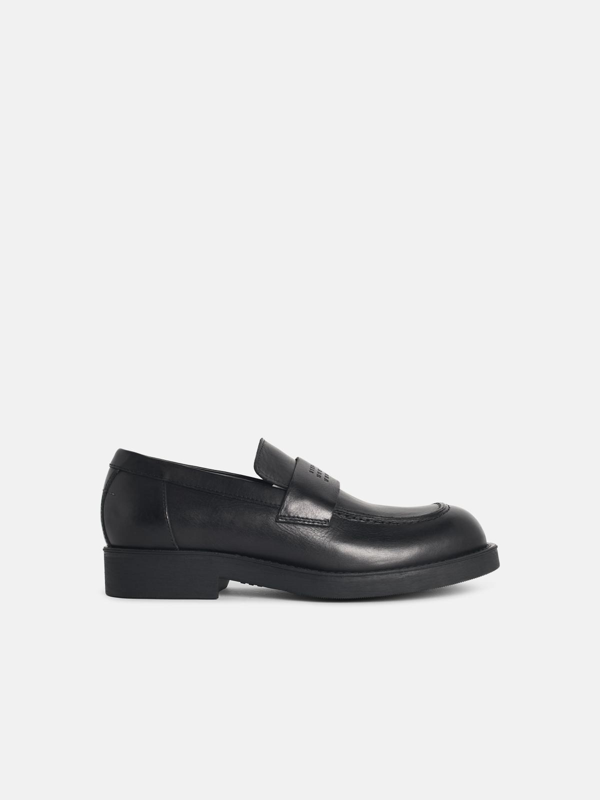 MM6 MAISON MARGIELA Black Leather Loafers　MM6 MAISON MARGIELA ブラック レザー ローファー MM6