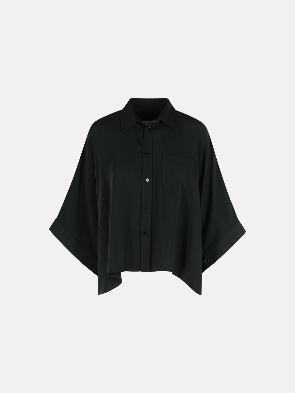 MM6 MAISON MARGIELA Black Polyester Cape　MM6 MAISON MARGIELA ブラック ポリエステル ケープ MM6