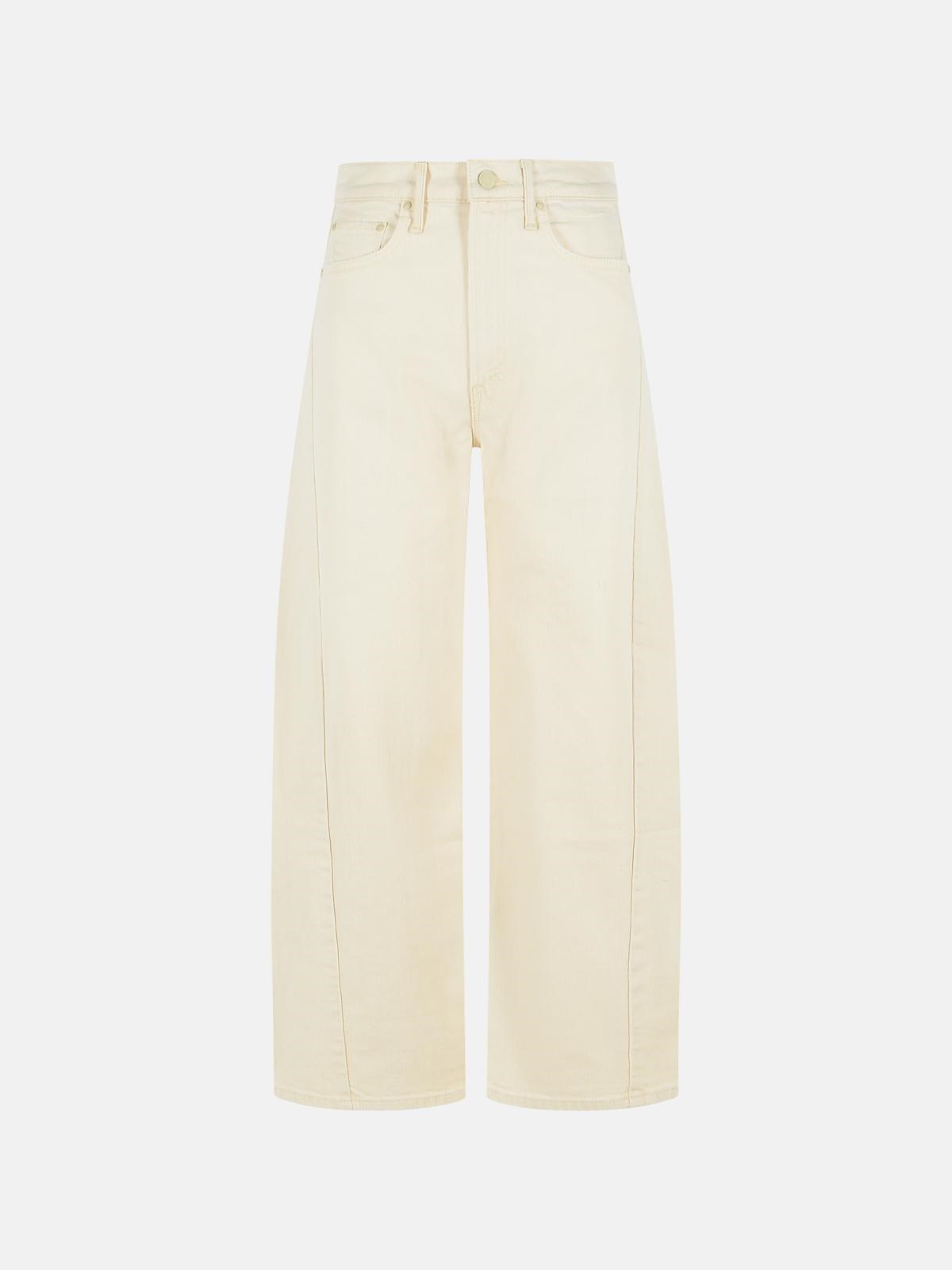 MOTHER 'The Half Pipe' Cream Cotton Jeans