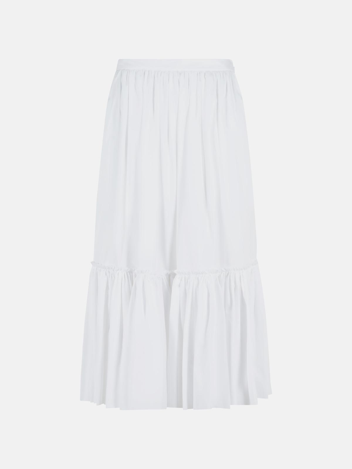 Jil Sander JIL SANDER Skirt In White Cotton Poplin　JIL SANDER スカート ホワイト コットン ポプリン