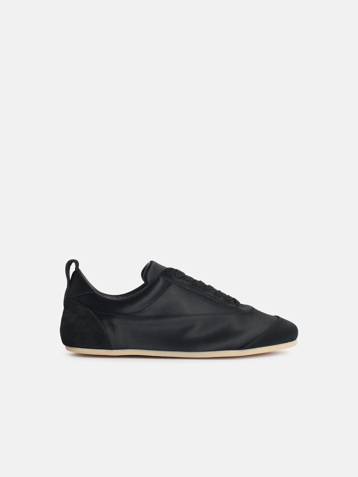 Jil Sander JIL SANDER Etage' Satin Sneakers With Black Suede Trim　JIL SANDER エタージュ サテン スニーカー ブラック スエード トリム