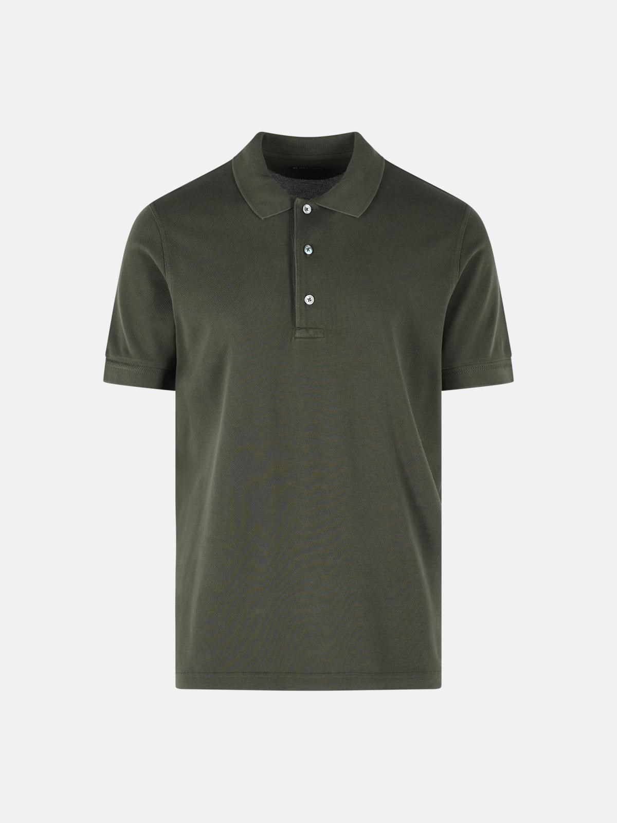 TOM FORD Polo Shirt In Green Cotton Blend　TOM FORD ポロシャツ グリーン コットン ブレンド TOM