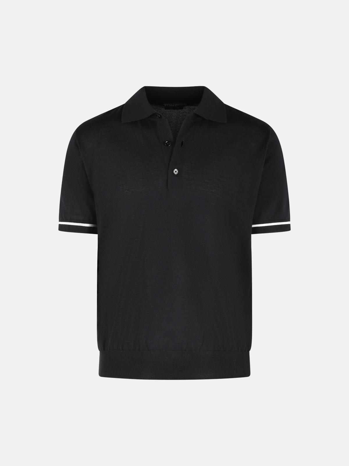 TOM FORD TOM FORD Cashmere And Black Silk Polo Shirt　TOM FORD カシミア＆ブラック シルク ポロシャツ