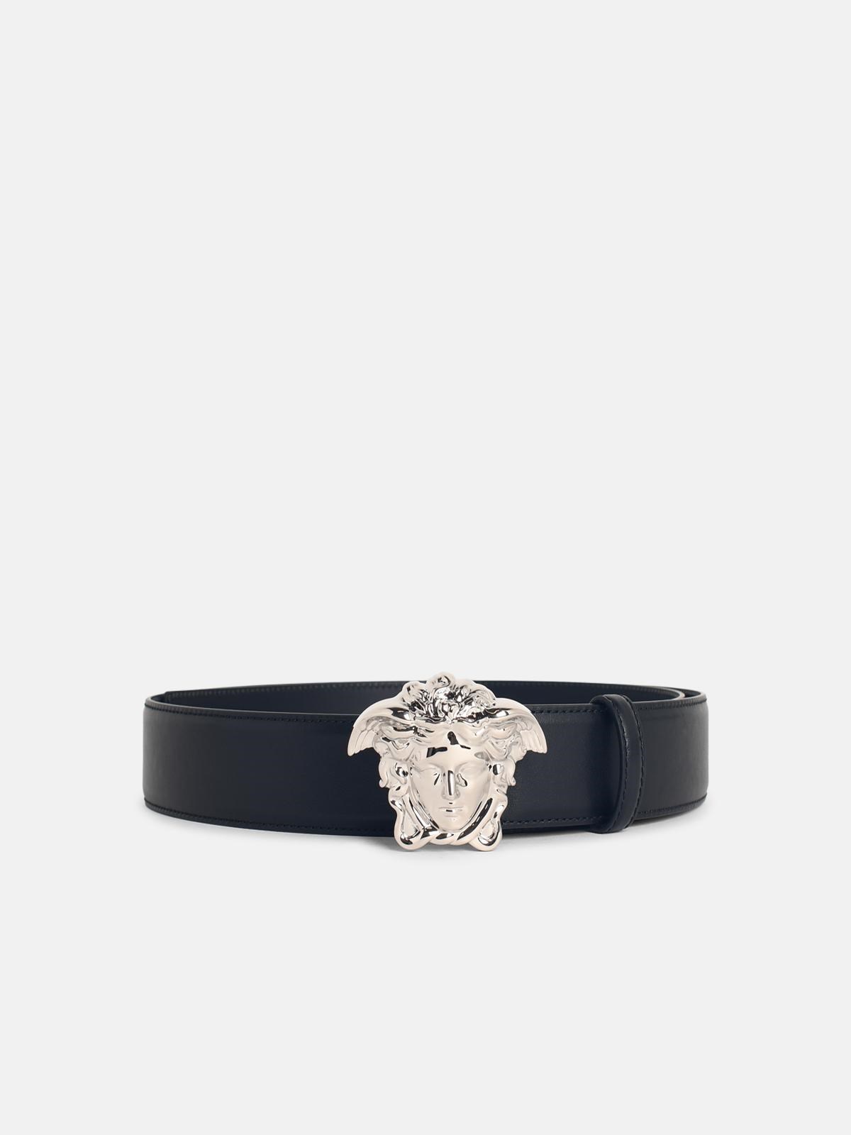 VERSACE VERSACE 'Medusa' Black Leather Belt　VERSACE メドゥーサ ブラック レザー ベルト