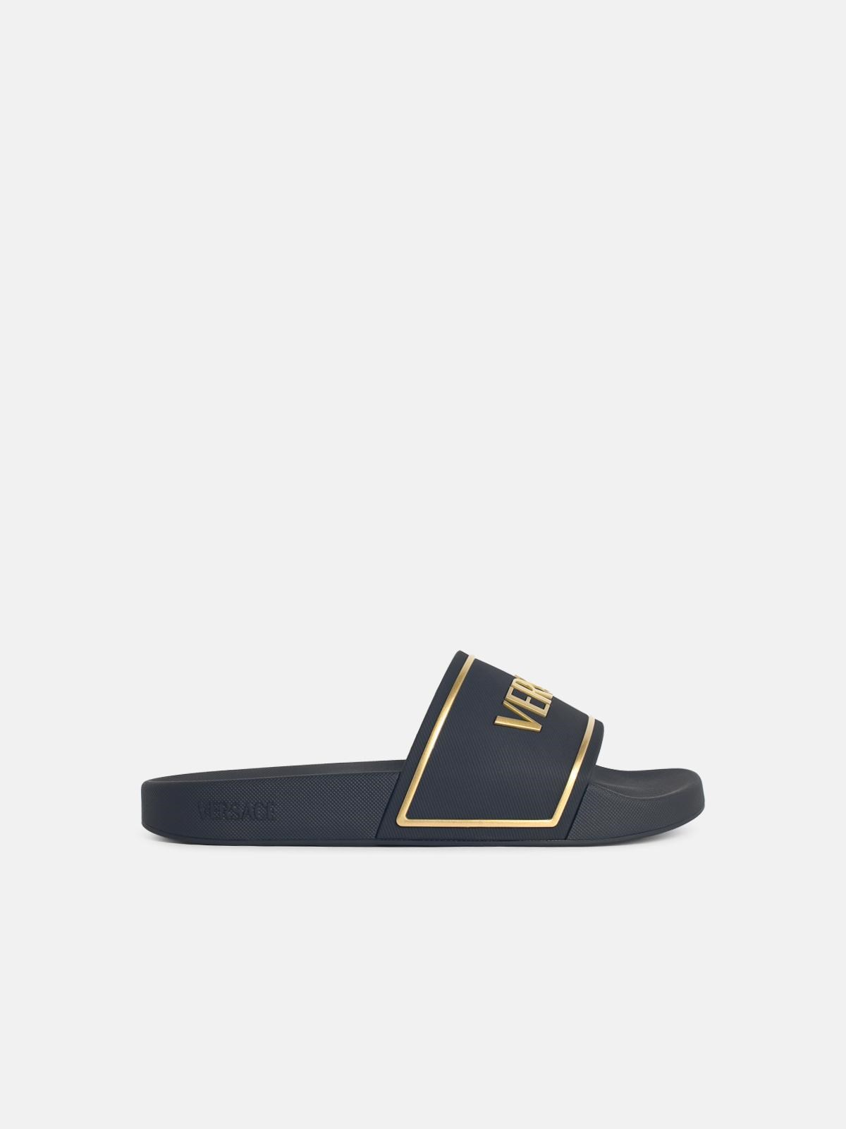 VERSACE VERSACE Black Rubber Slippers　VERSACE ブラック ラバー スリッパ