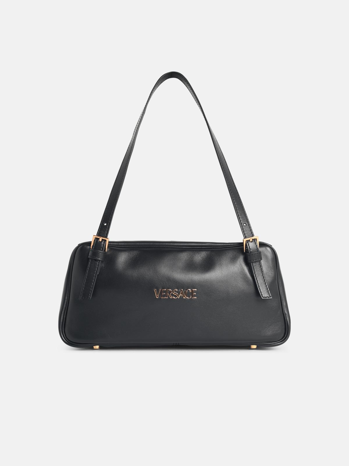 VERSACE VERSACE 'Tag' Black Leather Bag　VERSACE タグ ブラック レザー バッグ