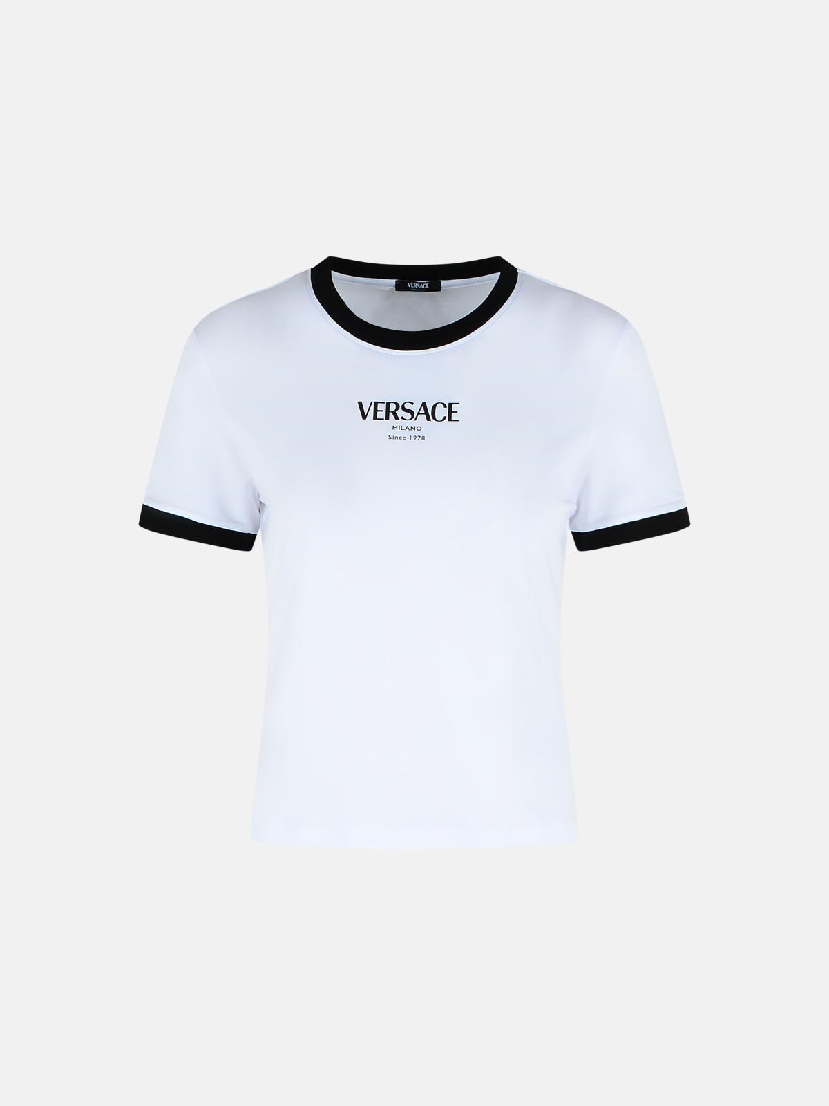 VERSACE White Viscose T-Shirt　VERSACE ホワイト ビスコース T シャツ VERSACE