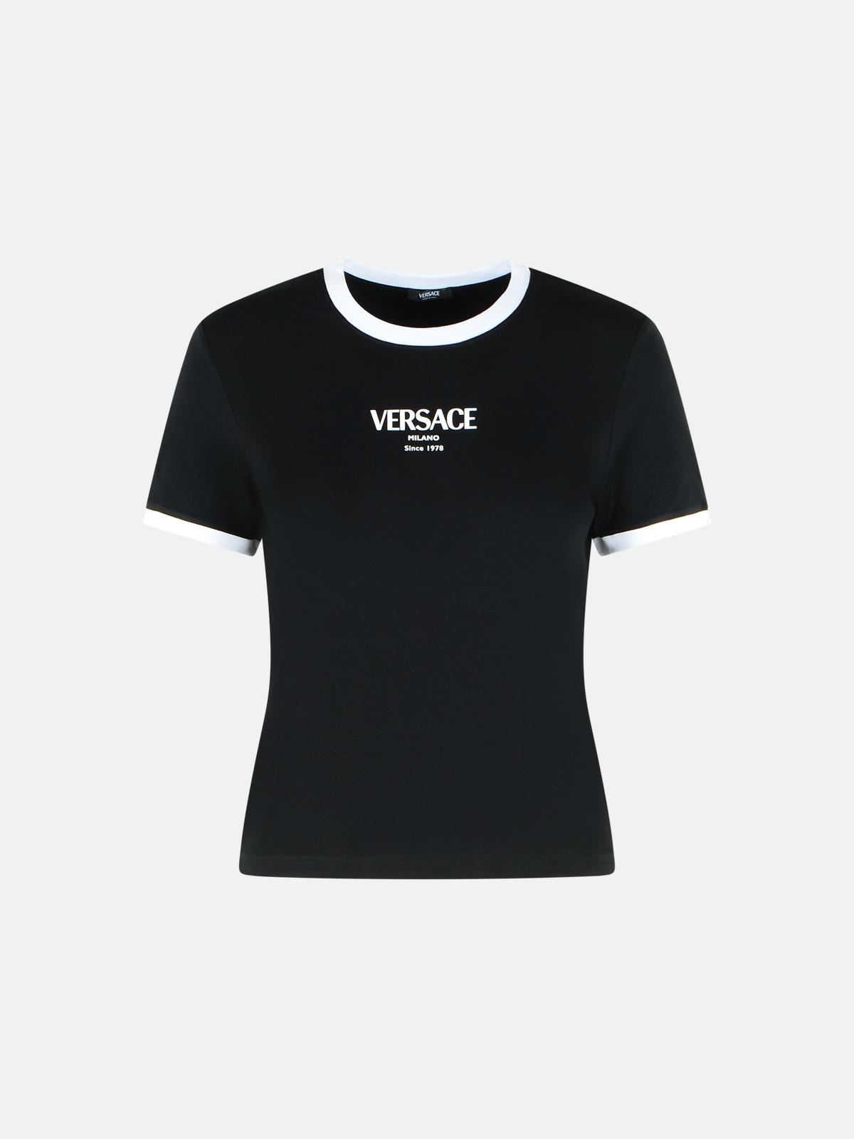 VERSACE VERSACE Black Viscose T-Shirt　VERSACE ブラック ビスコース T シャツ