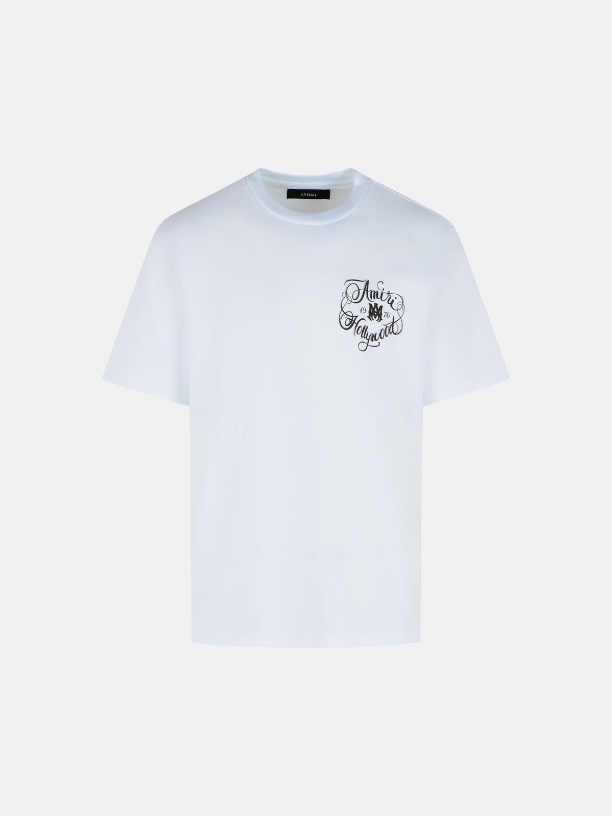 AMIRI 'Hollywood' White Cotton T-Shirt　AMIRI 'Hollywood' ホワイト コットン T シャツ AMIRI