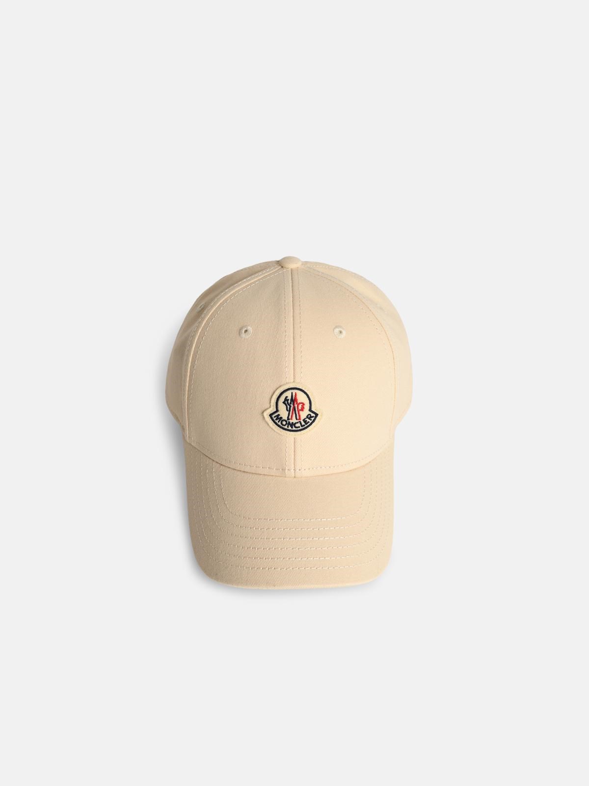 MONCLER Cream Cotton Cap　MONCLER クリーム コットン キャップ MONCLER