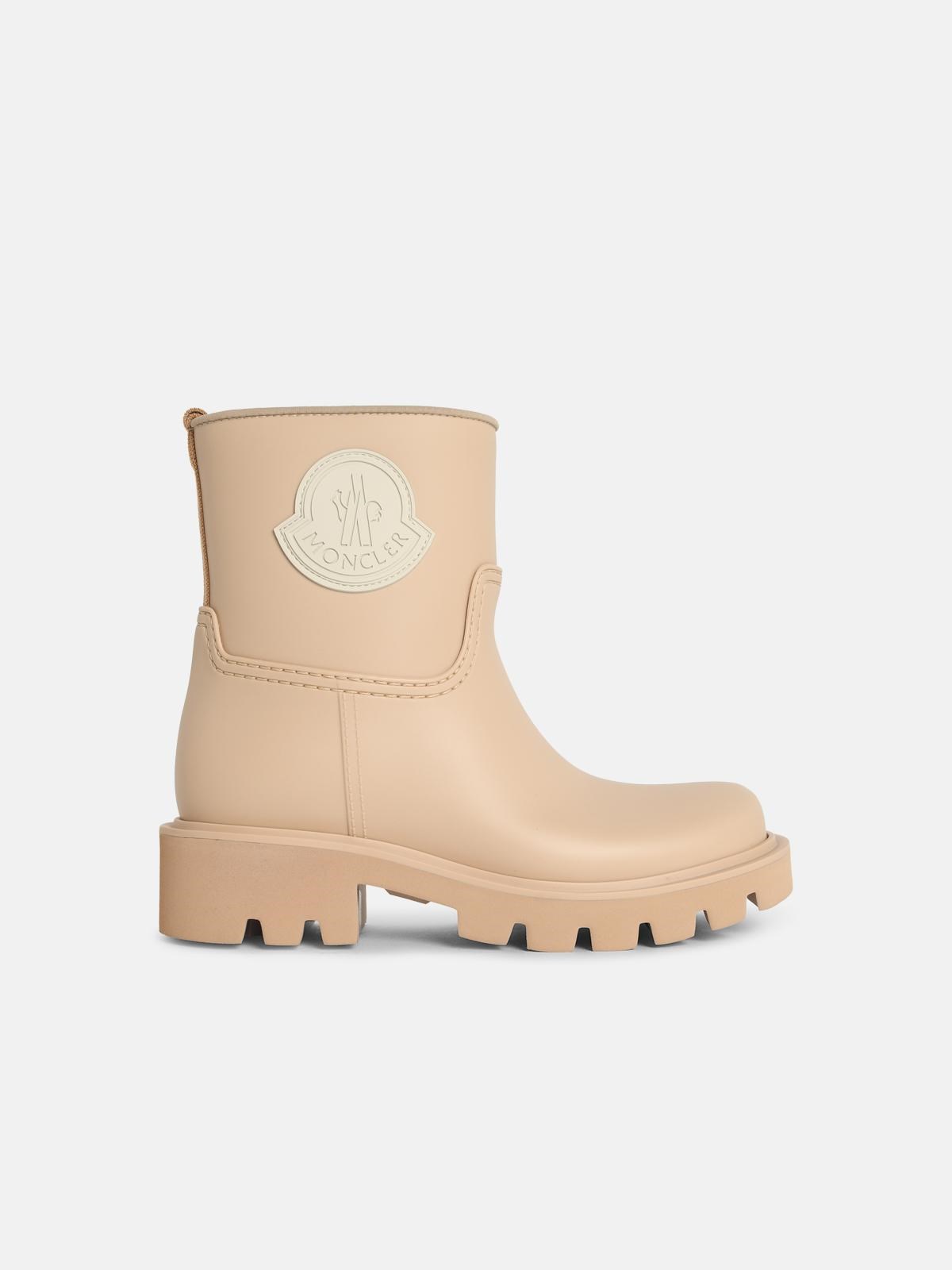 MONCLER MONCLER 'Kickstream' Beige Sand Pvc Rain Boots　MONCLER 'Kickstream' ベージュ サンド PVC レイン ブーツ