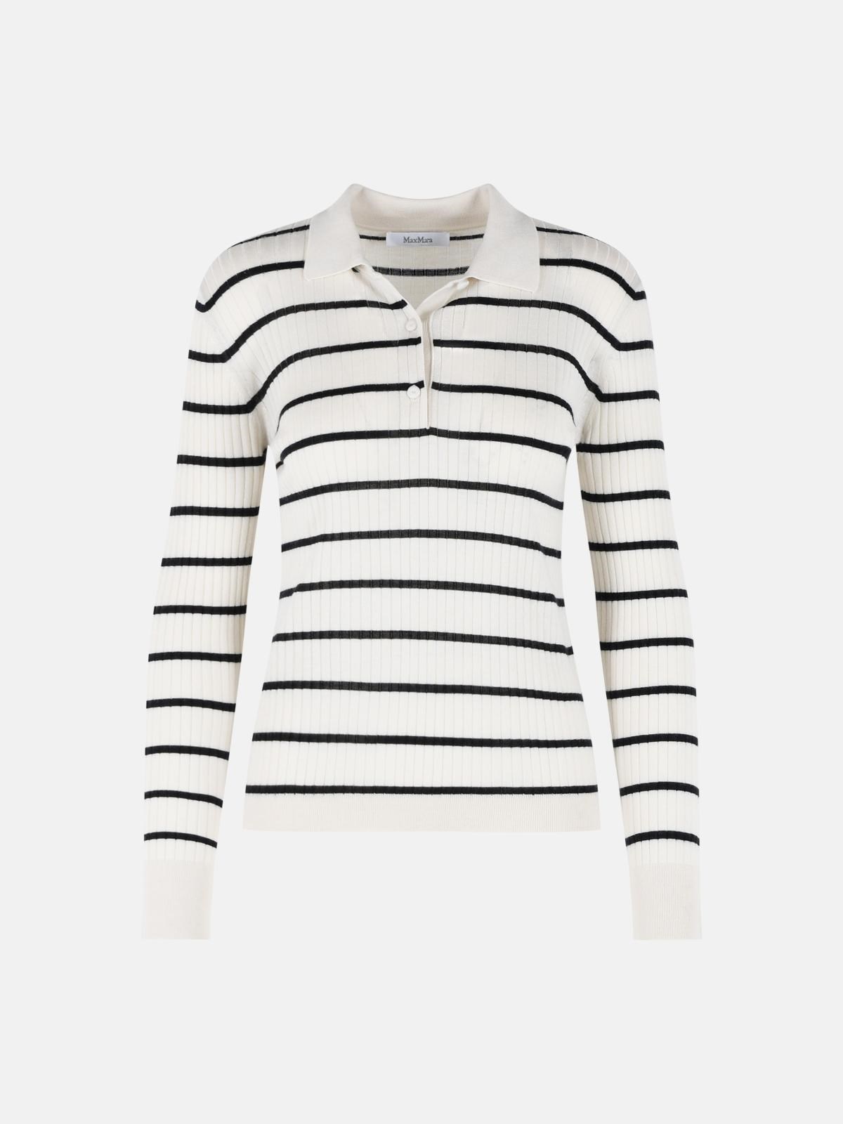 MAX MARA 'Gitano' Cashmere And Cream Silk Sweater　MAX MARA 'Gitano' カシミア & クリーム シルク セーター MAX