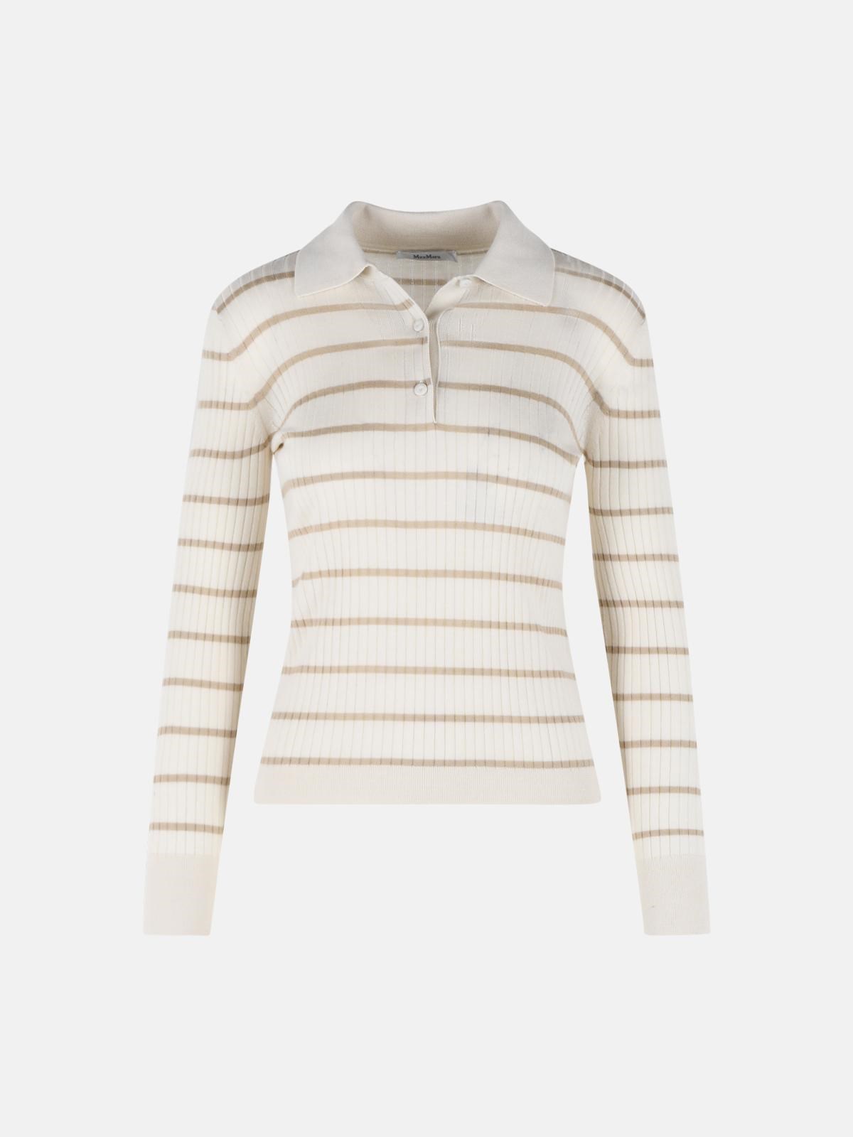 MAX MARA 'Gitano' Ivory Cashmere And Silk Sweater　MAX MARA 'Gitano' アイボリー カシミア & シルク セーター MAX