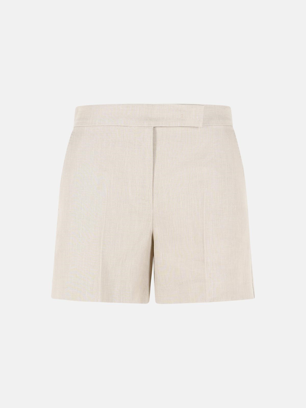 MAX MARA 'Landa' Shorts In Sand-Coloured Linen Mat
