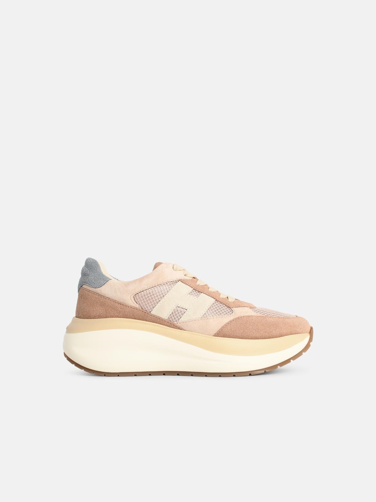 HOGAN 'Hogan Maxi I Active' Sneakers In Pink Light Blue Beige Suede Bl