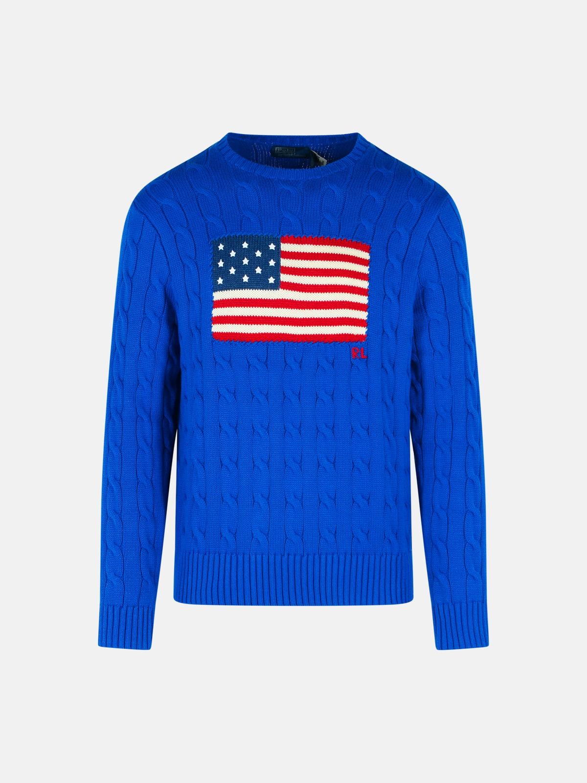 POLO RALPH LAUREN Blue Cotton Sweater