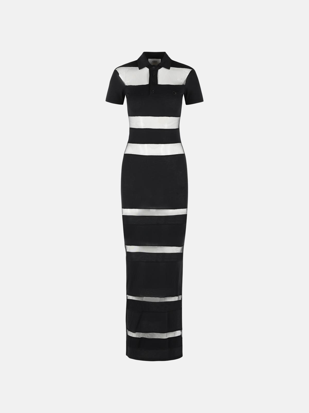 COPERNI 'Striped' Black Cotton Blend Dress　COPERNI ストライプ ブラック コットン ブレンド ドレス COPERNI
