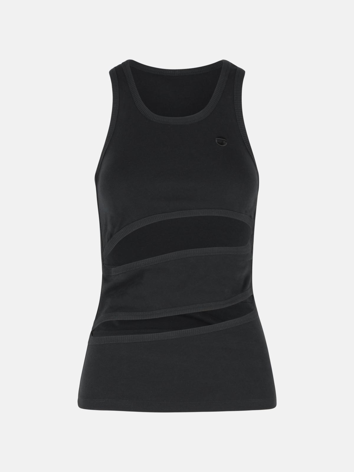 Coperni 'spirale' Black Cotton Tank Top