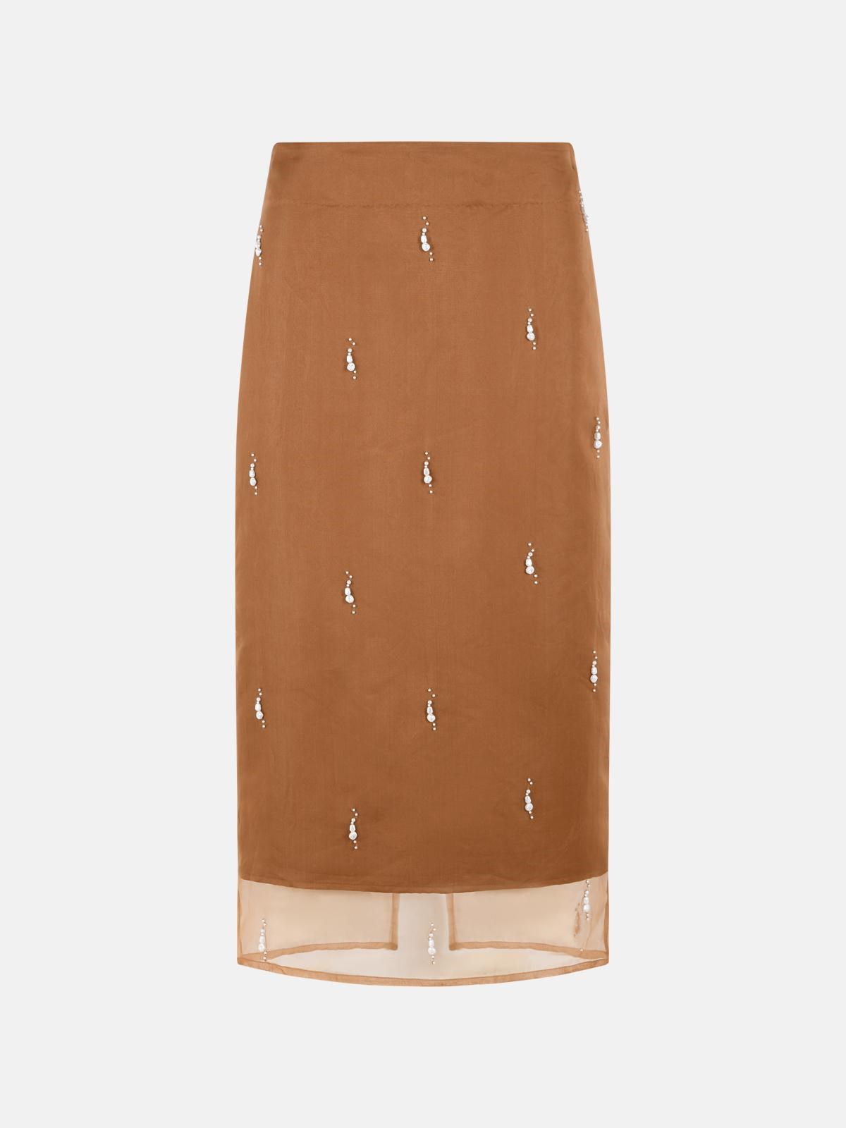 RÓHE Brown Silk Skirt