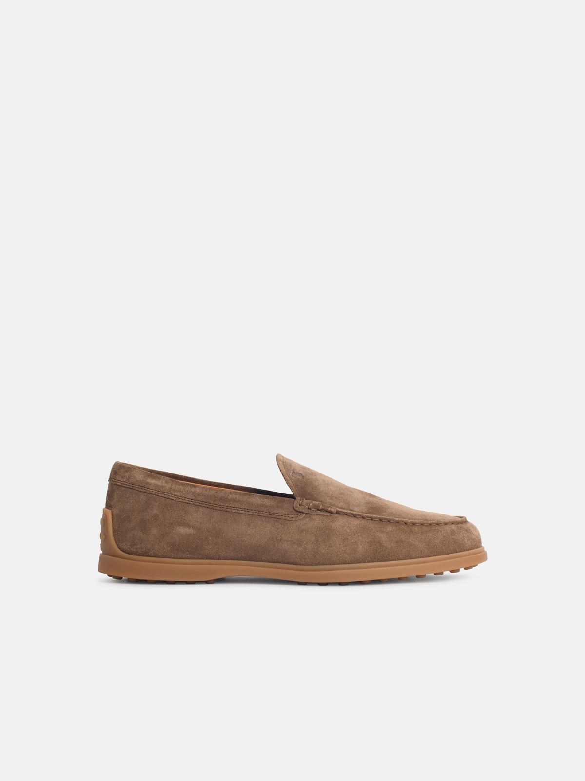 TOD'S Brown Suede Slipper Loafers