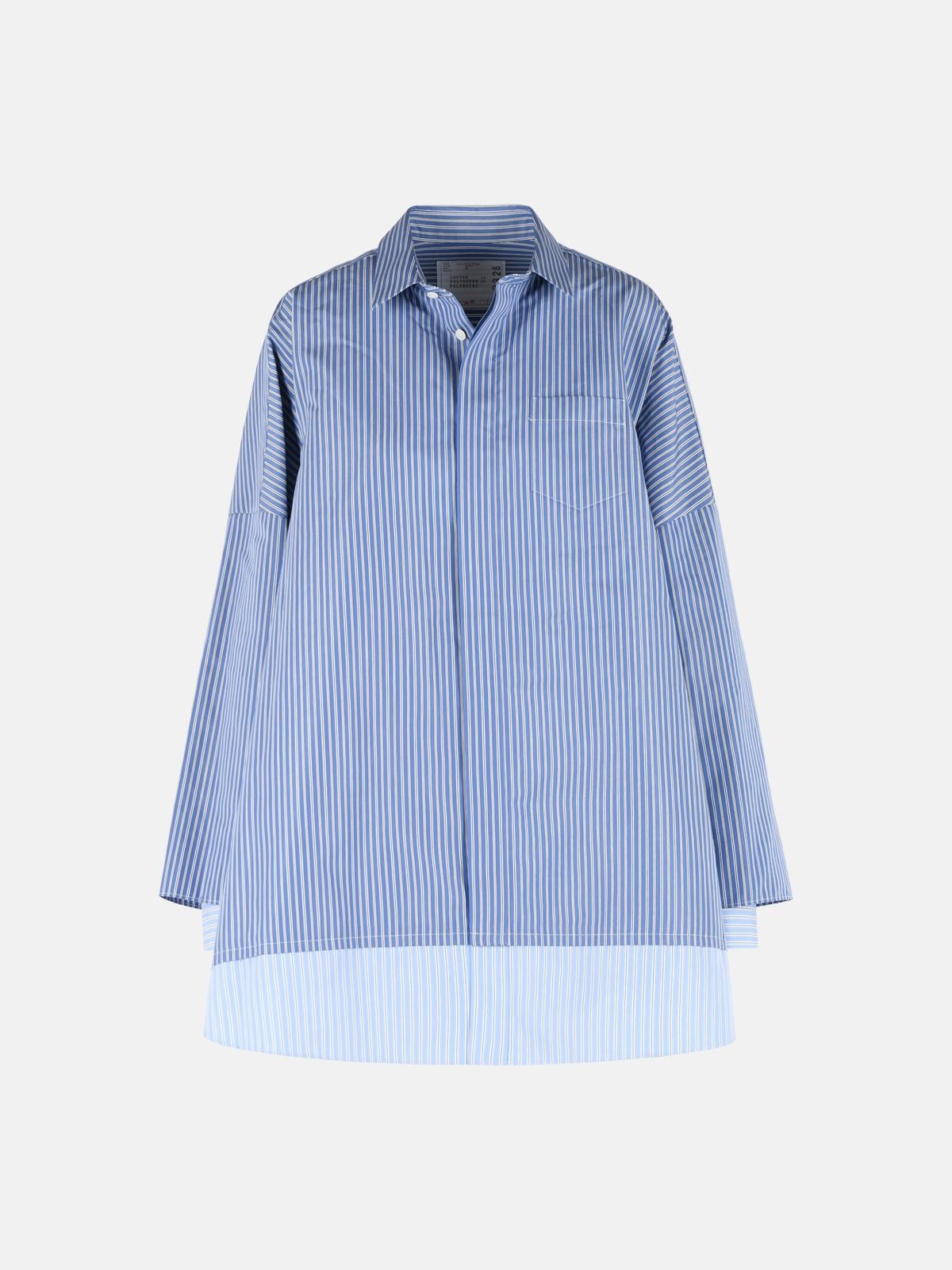 SACAI Light Blue Cotton Blend Shirt　SACAI ライトブルー コットンブレンド シャツ SACAI