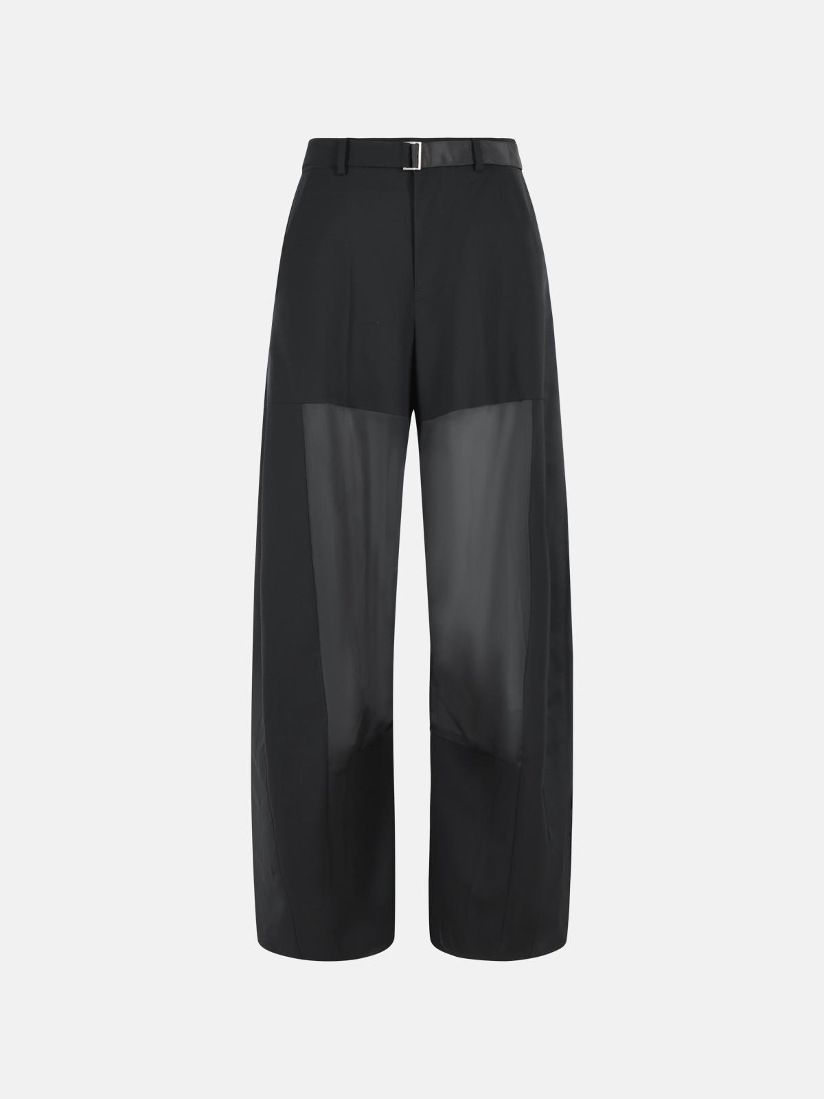 SACAI Black Wool Pants　SACAI ブラック ウール パンツ SACAI