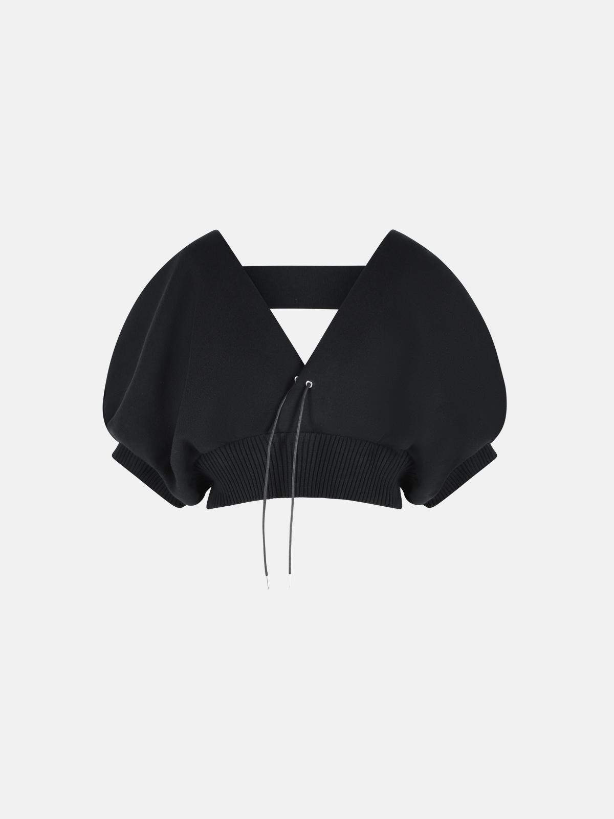 SACAI Black Cashmere Blend Top　SACAI ブラック カシミア ブレンド トップ SACAI