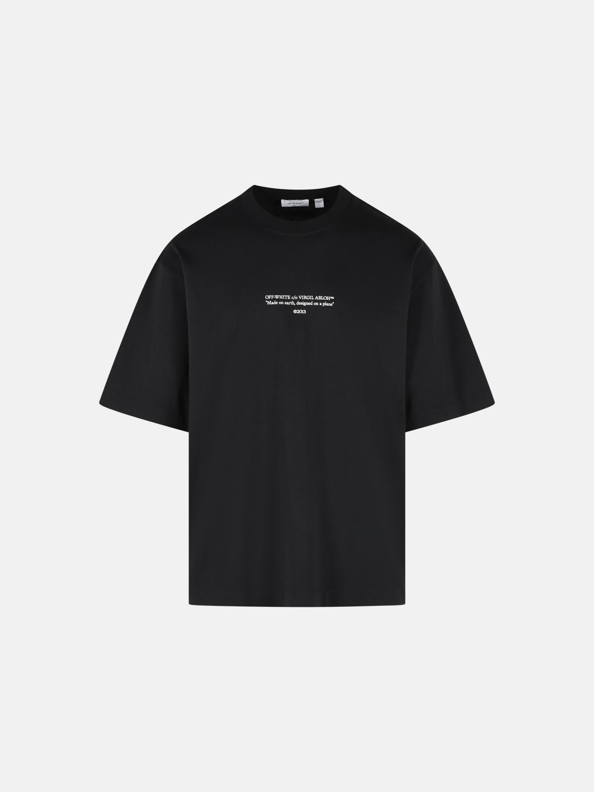 Off-White OFF-WHITE 'Statement' Black Cotton T-Shirt　OFF-WHITE 'Statement' ブラック コットン T シャツ