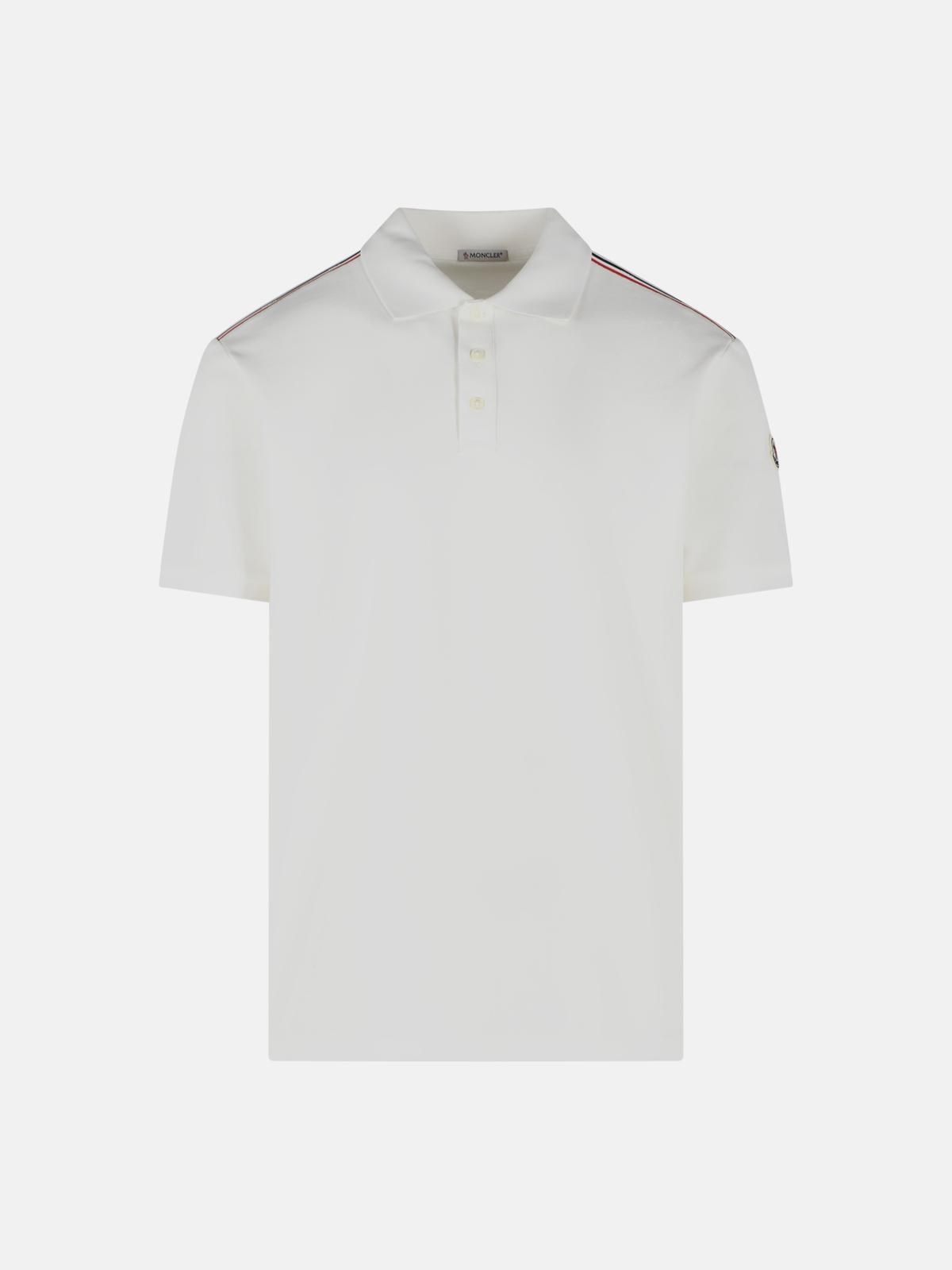 MONCLER White Cotton Polo Shirt　MONCLER ホワイト コットン ポロシャツ MONCLER