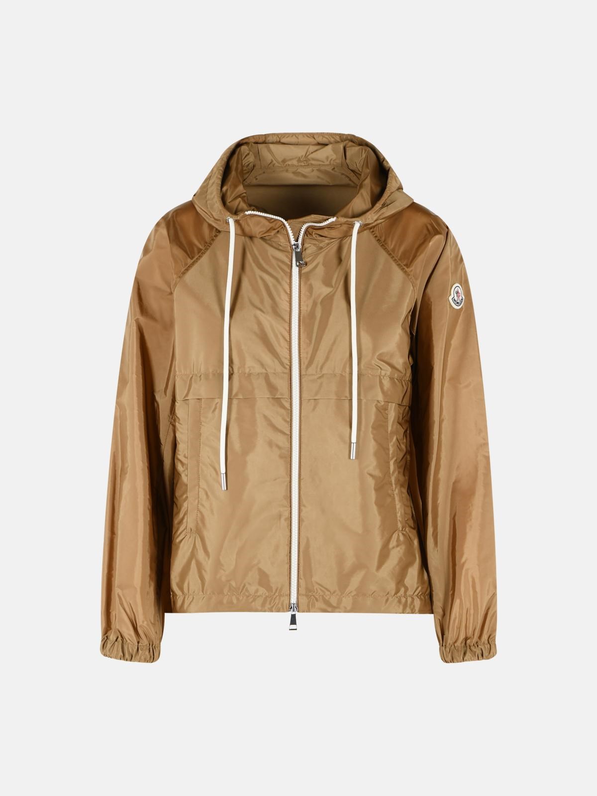 MONCLER 'Coquelicot' Camel Beige Polyamide Hooded Jacket
