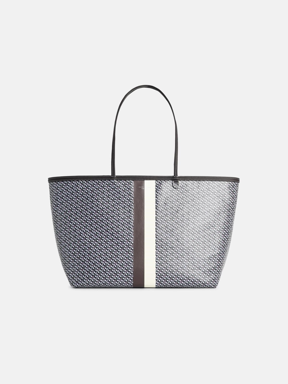 TORY BURCH 'Racer' Blue Cotton Blend Bag　TORY BURCH レーサー ブルー コットン ブレンド バッグ TORY