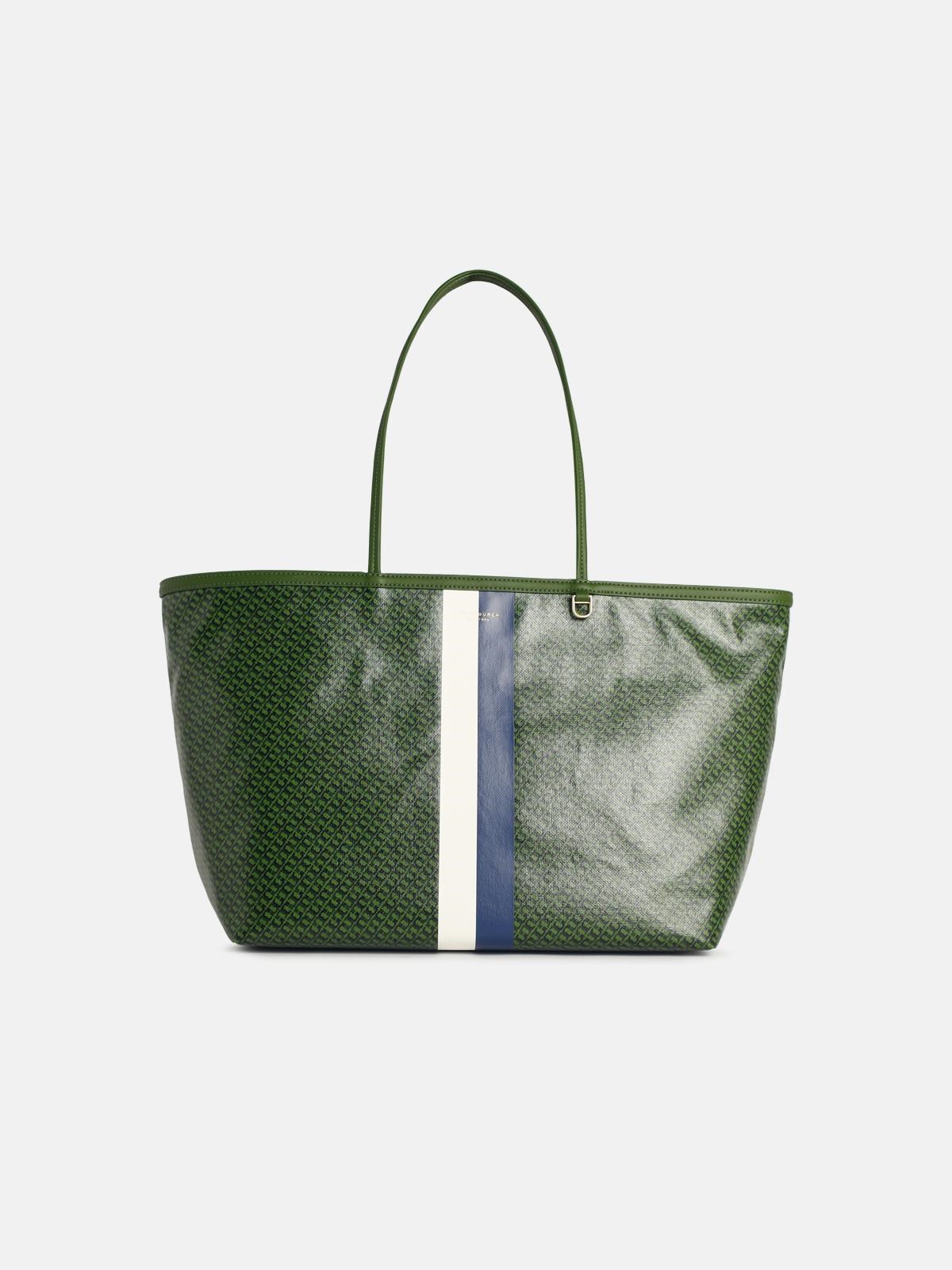 TORY BURCH 'Racer' Green Cotton Blend Bag　TORY BURCH レーサー グリーン コットン ブレンド バッグ TORY