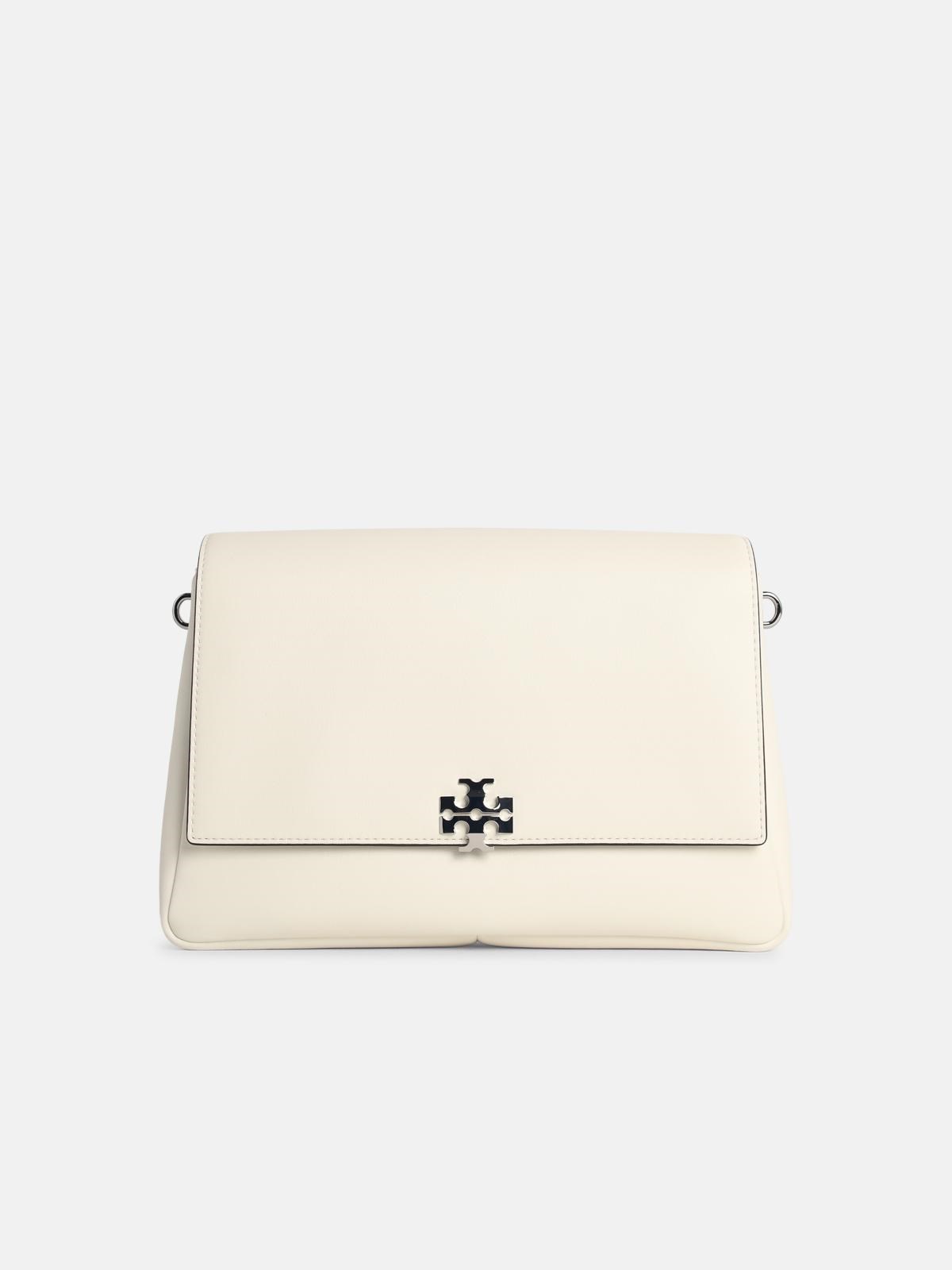 TORY BURCH Medium 'Charlie' White Leather Shoulder Bag　TORY BURCH ミディアム チャーリー ホワイト レザー ショルダー バッグ TORY
