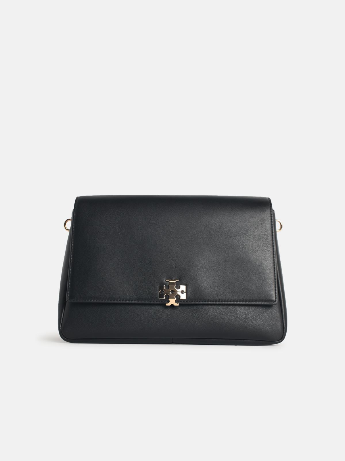 TORY BURCH 'Charlie' Medium Shoulder Bag In Black Leather　TORY BURCH チャーリー ミディアム ショルダーバッグ ブラック レザー TORY