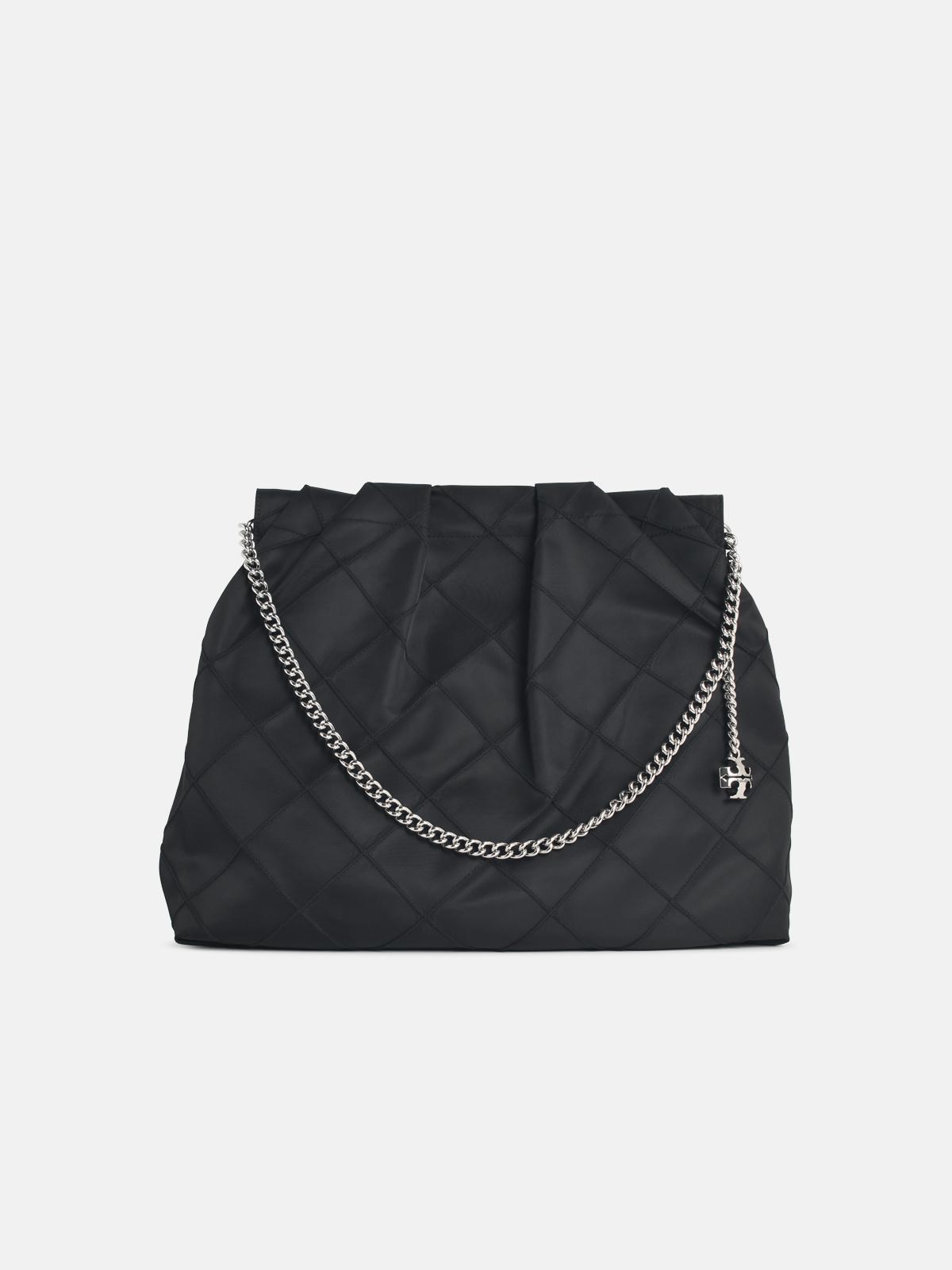 TORY BURCH 'Fleming' Large Black Nylon Hobo Bag　TORY BURCH フレミング ラージ ブラック ナイロン ホーボー バッグ TORY