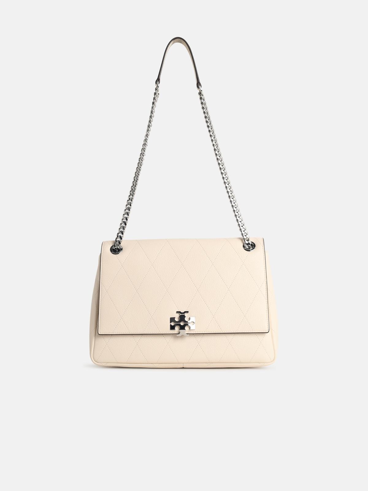TORY BURCH Medium 'Charlie Matelassé' Shoulder Bag In Cream Leather　TORY BURCH ミディアム チャーリー マトラッセ ショルダー バッグ クリーム レザー TORY