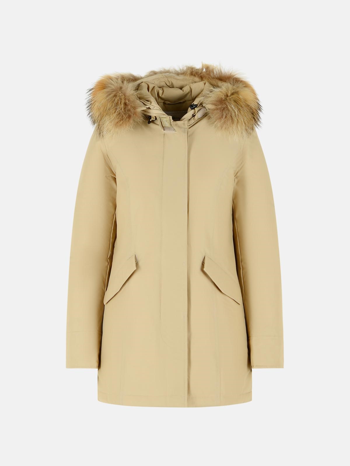 WOOLRICH 'Arctic' Beige Cotton Blend Parka