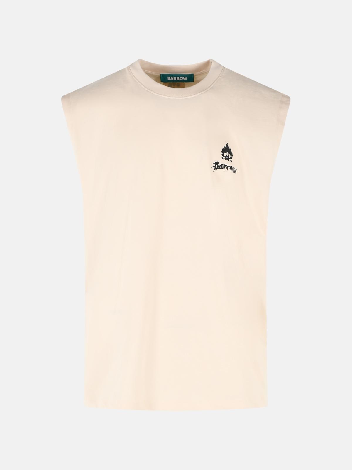 BARROW Cream Cotton Tank Top