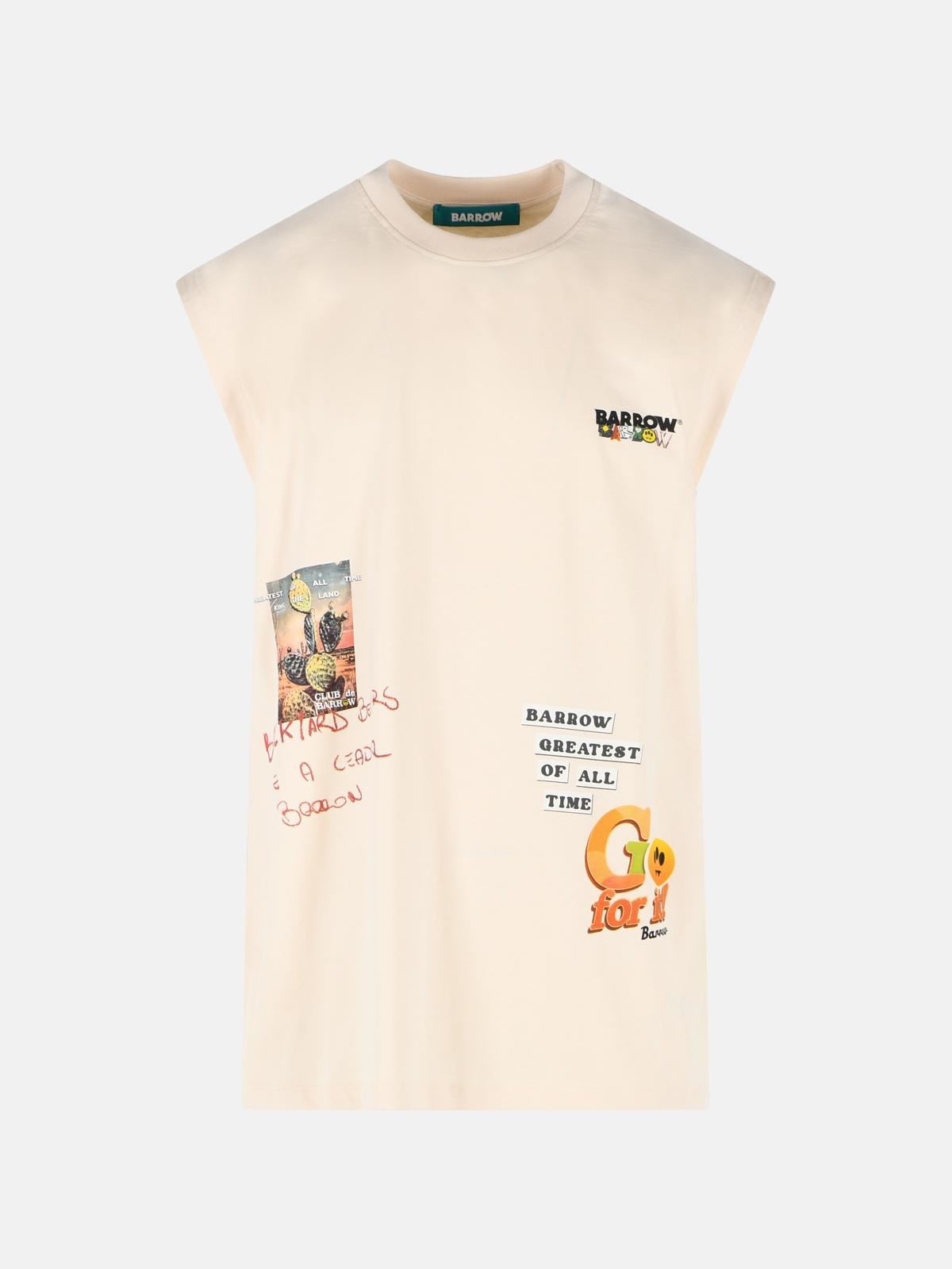 BARROW Cream Cotton Tank Top