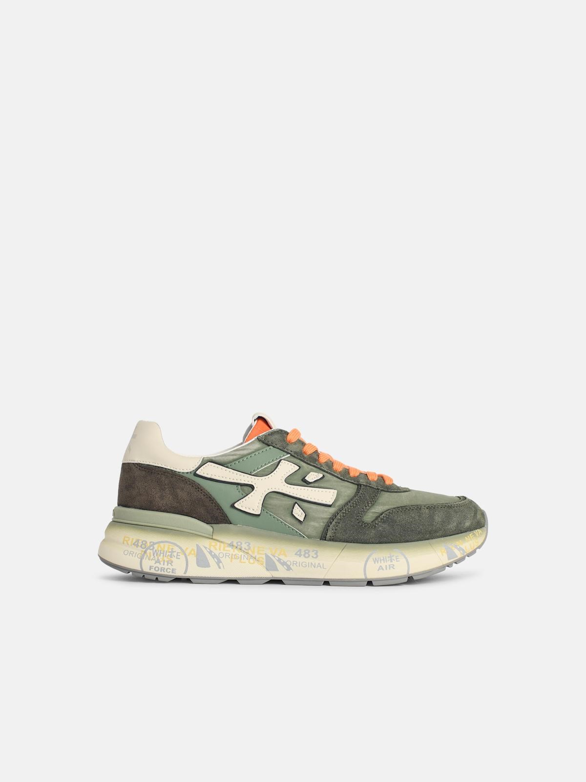 Premiata 'mick' Green Leather Blend Sneakers