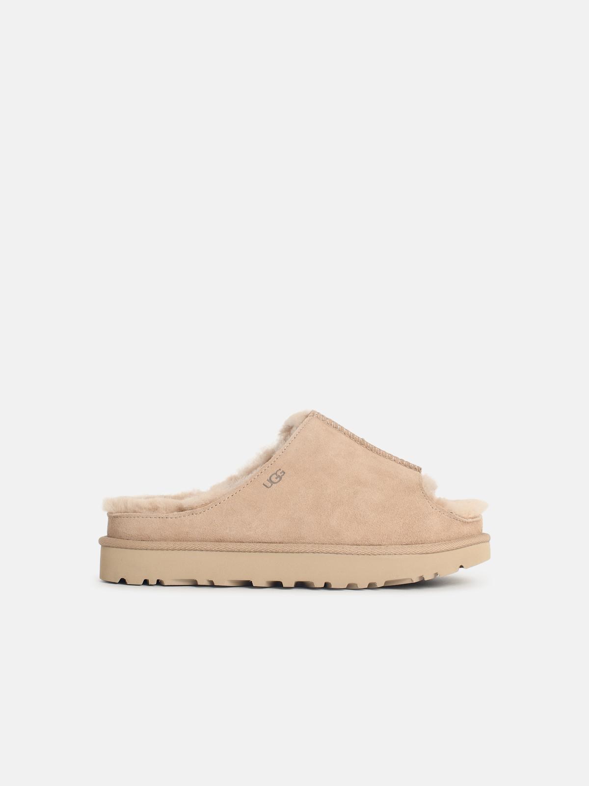UGG 'Greenport' Slippers In Beige Sand Suede