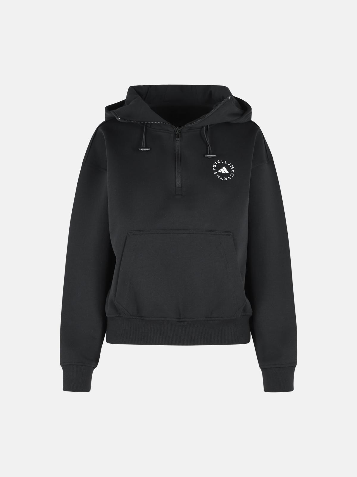 Stella McCartney ADIDAS BY STELLA MCCARTNEY Black Cotton Blend Sweatshirt　ADIDAS BY STELLA MCCARTNEY ブラック コットン ブレンド スウェットシャツ