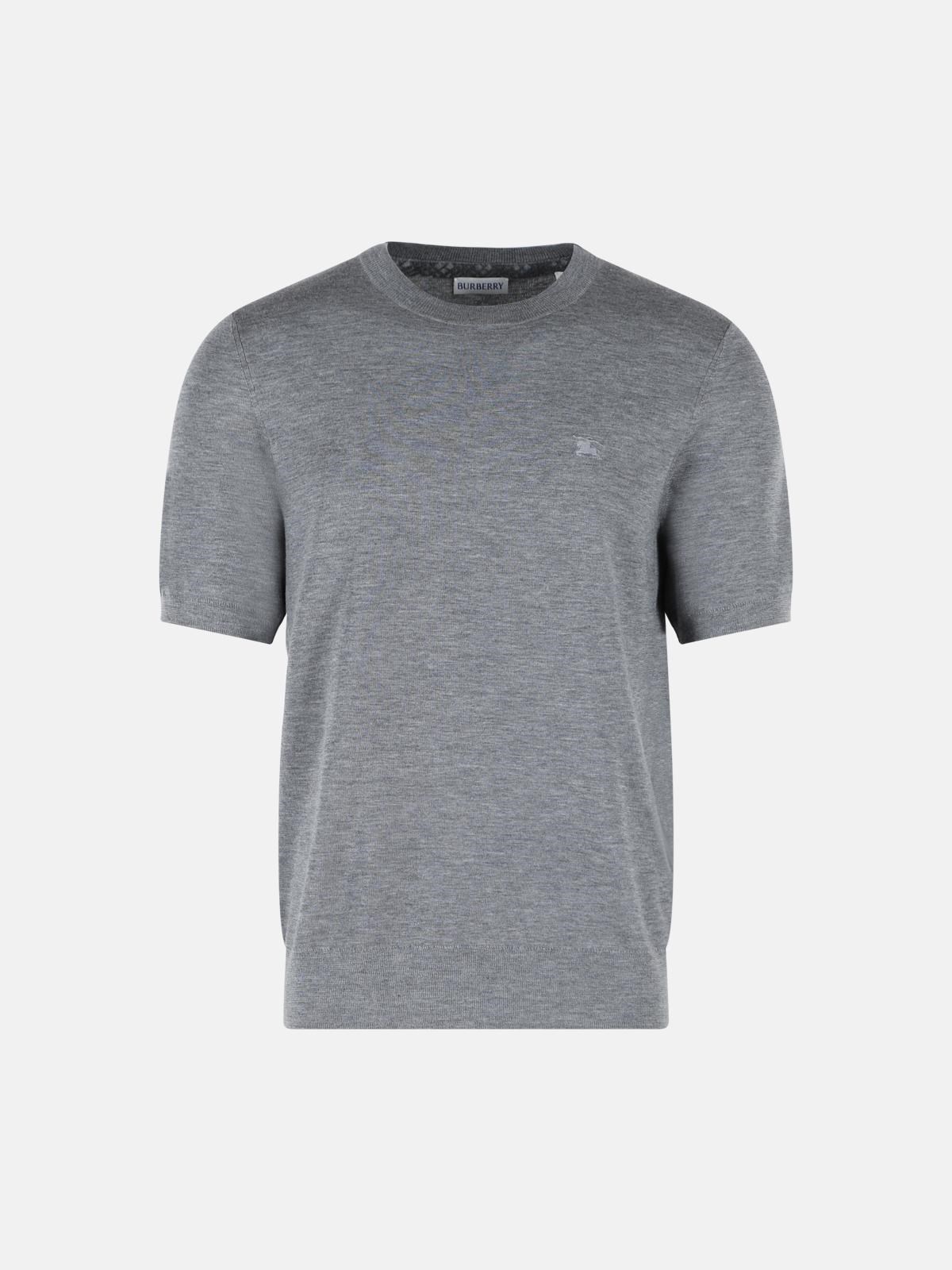 BURBERRY 'Tom' Grey Cashmere T-Shirt　BURBERRY 'Tom' グレー カシミア T シャツ BURBERRY