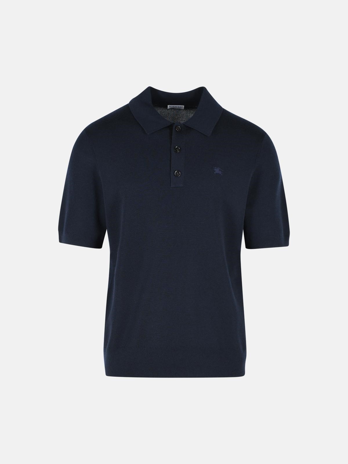 BURBERRY 'Marcus' Navy Cashmere Polo Shirt　BURBERRY 'Marcus' ネイビー カシミア ポロシャツ BURBERRY