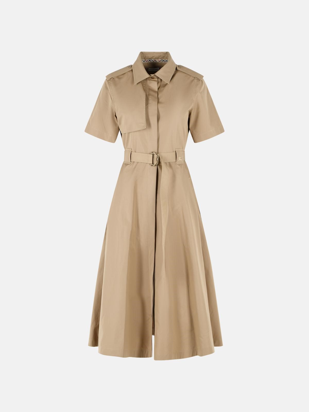 Burberry BURBERRY 'Tanya' Shirt Dress In Beige 'Puddle' Cotton Polin　BURBERRY 'Tanya' シャツドレス ベージュ 'Puddle' コットンポリン